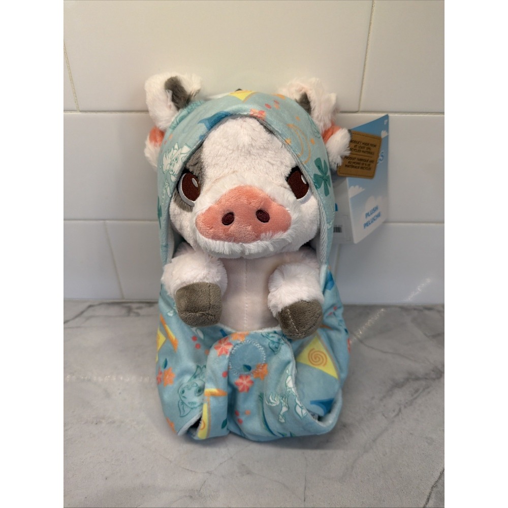 Disney Parks Baby Pua the Pig Hooded Pouch Blanket Plush Swaddle Moana NWT